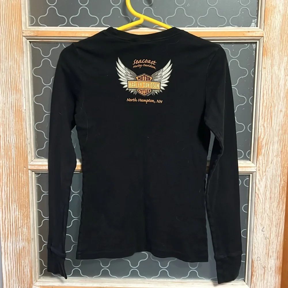 Harley-Davidson Black and Orange Graphic Tee - Picture 2 of 3